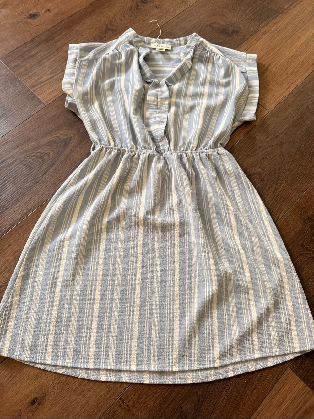 Girls' Striped Blue and White Casual Dress